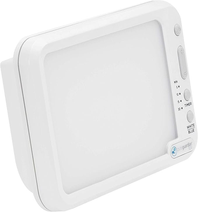 PureGuardian SPA45 Compact Travel Energy Light, 10,000 LUX, 12W LED, Improve Your Mood, Focus, Energy Levels, Customizable Blue or White Light Therapy Intensity, Adjustable Time Settings