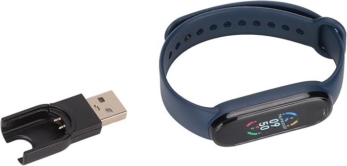 Smart Wristband with Step Counter, Heart Rate Monitor, Sleep Monitor, APP Message IP67 Waterproof, All Day Activity Tracking, Built in USB Plug, Various Sports Modes