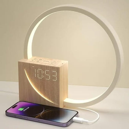 Smart Wake-Up Alarm Clock for Heavy Sleepers - 10 Soothing Sounds, 3-Level Dimmable Lamp, Snooze Function, USB Charger, Gentle Sunrise Simulation & Timer
