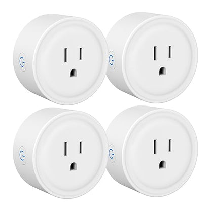 Smart Plugs, Smart Plug 4 Packs, Smart Plugs That Compatible with TY APP Remote Control, 10A Smart Outlet with WiFi Remote Control & Timer Function, 2.4GHz Wi-Fi Only, Voice Control - 4 Packs