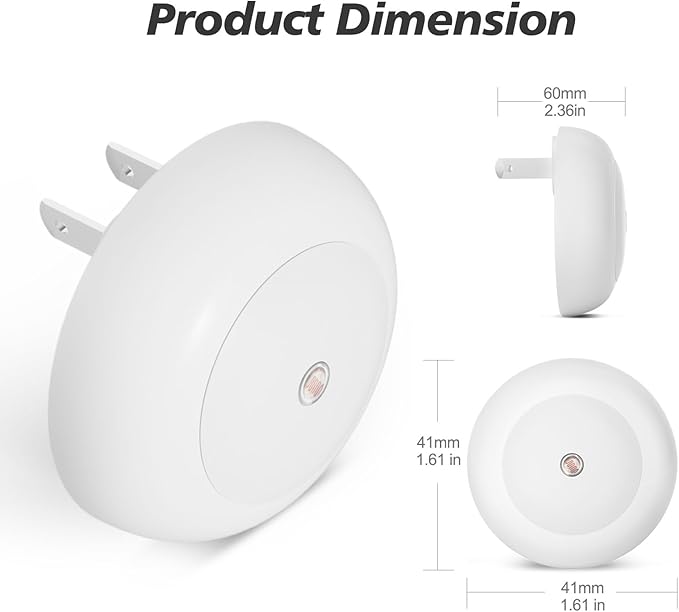 Night Light, Night Lights Plug into Wall, Dusk to Dawn Sensor, Blue Led Night Light 0.5W, 2 Pack Nightlight for Adults, Bedroom, Bathroom, Hallway, Kitchen