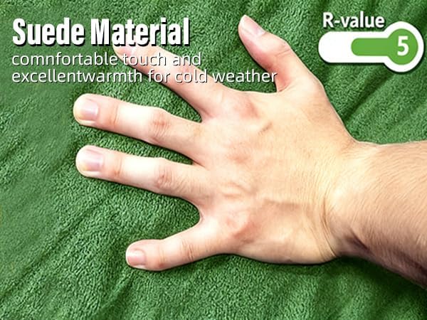 Double Camping Sleeping Pad with Pillow, 2" Memory Foam Camping Mattress 2 Person, 5R Insulated Self Inflating Camping Pad, Air Mattress Inflatable Sleeping Mat for Tent, Backpacking, Hiking (Khaki)