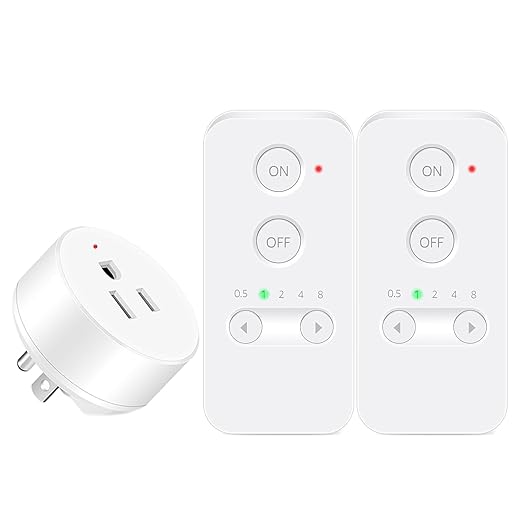 Remote Control Outlet,NineLeaf Wireless Light Switch and Remote Outlet Plug,500ft Control Range,15A/1500W for Appliance,Timer Outlet for Lights,Lamps,Fans,2 SW+ 1 Outlets