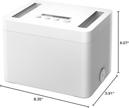 Vaydeer Metal Timed Lock Box, Made of Aluminum Alloy, 365 Days Locking Time, Extendable Time, Audio Alert, Child-Access Control, 2-Way Power Supply, Timed Locker for Phones/Alcohol/Snacks/meds etc.