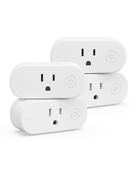 Loocam Smart Plug Compatible with Alexa Mini, Smart Home Wi-Fi Outlet, No Hub Required, Timer Function, App Control, 2.4G WiFi Only, 4 Pack, White
