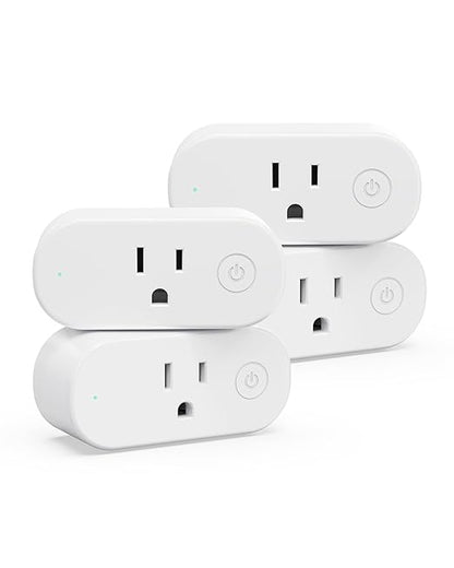 Loocam Smart Plug Compatible with Alexa Mini, Smart Home Wi-Fi Outlet, No Hub Required, Timer Function, App Control, 2.4G WiFi Only, 4 Pack, White