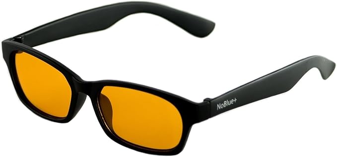 Blue Light Blocking Computer Glasses by Hack Your Sleep - Amber Tinted Lens Blocks Blue and UV Rays - Prevent Digital Eye Strain - Gaming Glasses - Reading Glasses (No Magnification)