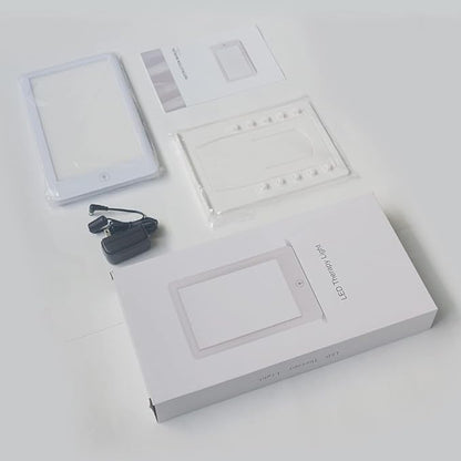 Portable Light Therapy Lamp, 32000 Lux, UV-Free, Adjustable Brightness, Foldable Bracket, White, 27.6 x 12.6cm