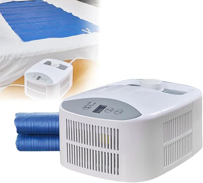 Bed Cooling System Water Cooling Pad, 70W with 2 Gear Adjustment and 1-9 Hour Timer, Summer Mattress Cooler for Single or Double Beds, 140x160cm