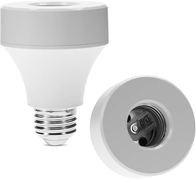 WiFi Control Light Bulb Base Switch - Smart Lamp Holder Adapter for Wireless Control - Compatible with Android & iOS - Schedule On/Off Timer - E26/E27 Socket