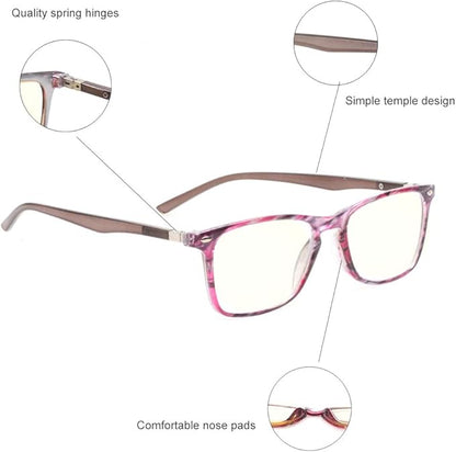 JOSCHOO Computer Reading Glasses Blue Light Blocking Readers Men and Women Glasses of Reading (Purple Stripe, 2.25)