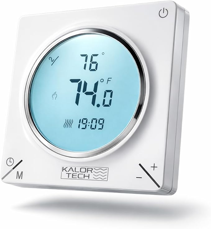 Wi-Fi Smart Thermostat for Electric Baseboard Heaters, 120-240V Systems, Proprietary Wall Plate, LCD Fahrenheit Display, Compatible with Alexa, Google Home, Smart Life and Tuya App (829F)