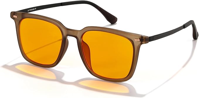 Amber 99% Blue Light Blocking Computer Reading Glasses Orange Lens for Better Sleep, Eye Strain Men Women Sun Readers