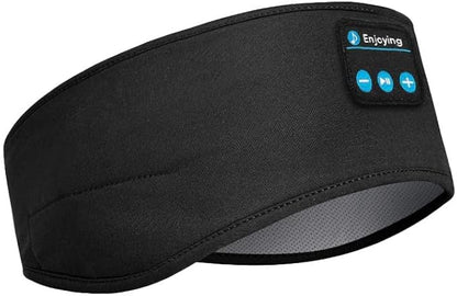 Wireless Bluetooth Sports Headband Headphones Ultra-Thin HD Stereo Perfect for Sleeping Workout Jogging Yoga Insomnia Air Travel Meditation Black