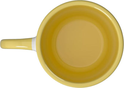 Relaxation Breathing Vagus Nerve Stimulation, Stress Relief Ceramic Mug, Yellow/White