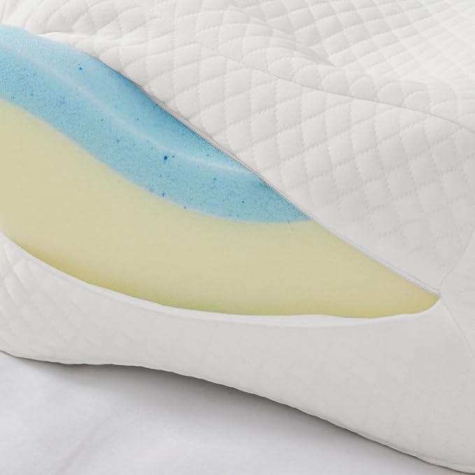 Knee Pillow for Side Sleepers & Pain Relief - Contour Pillow with Gel Memory Foam & Oeko-TEX 11x8.5x7 Inch for Spine Alignment Pregnancy Support Post-Surgery Hip & Back Pain