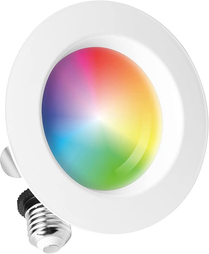 INFIBRITE 4 Inch WiFi Smart 9W 810LM Recessed Retrofit LED Sleek Series Downlight Kit (Includes E26 Connector), Compatible with Alexa and Google, Wet Rated (6 Pack)