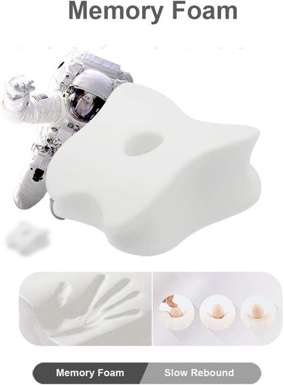 Upgrade Knee Pillow for Side Sleepers with Elastic Strap, Memory Foam Leg Pillow, Ideal for Spine Alignment, Hip, Back & Joint Pain Relief - for Better Sleeping with Breathable & Washable Cover