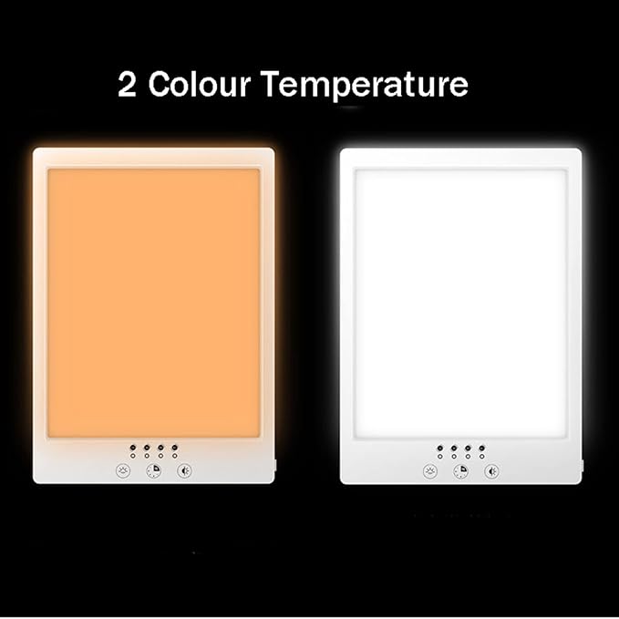 Light Therapy Lamp 10000 Lux Sun Light, Cool & Warm Light 4 Timers and 360°Rotatable Stand, for Home/Office/Travelling