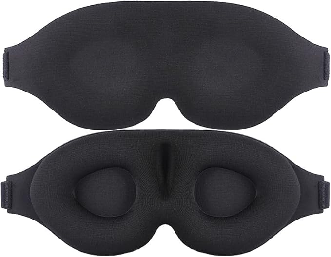Signature 8 3D Eye Mask Sleep Mask for Men & Women, 100% Pressure-Free & Light Block-Out Eye Mask for Sleep with Easy Adjustable Strap, Night Eye Cover for Travel, Black