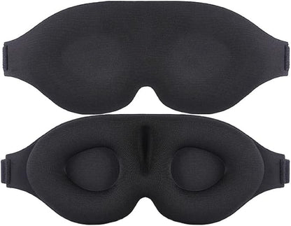 Signature 8 3D Eye Mask Sleep Mask for Men & Women, 100% Pressure-Free & Light Block-Out Eye Mask for Sleep with Easy Adjustable Strap, Night Eye Cover for Travel, Black