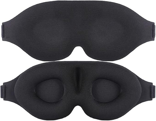 Signature 8 3D Eye Mask Sleep Mask for Men & Women, 100% Pressure-Free & Light Block-Out Eye Mask for Sleep with Easy Adjustable Strap, Night Eye Cover for Travel, Black