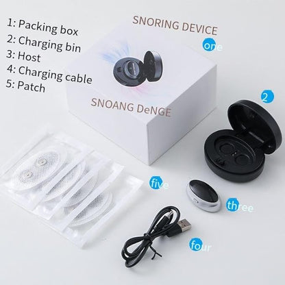 Compact Wireless Charging Case, Black，Electric Sleep Apnea Device, Good Sleep,Type C Rechargeable, Portable, Throat Pulse Stop Snoring Device,Electric Snoring Corrector