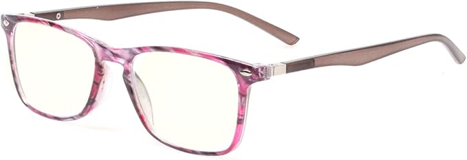 JOSCHOO Computer Reading Glasses Blue Light Blocking Readers Men and Women Glasses of Reading (Purple Stripe, 4.0)