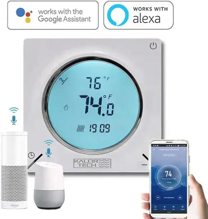 Wi-Fi Smart Thermostat for Electric Baseboard Heaters, 120-240V Systems, Proprietary Wall Plate, LCD Fahrenheit Display, Compatible with Alexa, Google Home, Smart Life and Tuya App (829F)