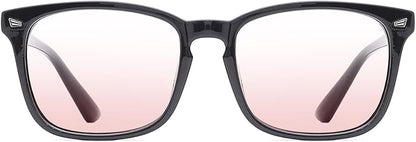 TIJN Blue Light Blocking Glasses for Women Men Clear Frame Square Nerd Eyeglasses Anti Blue Ray Computer Screen Glasses