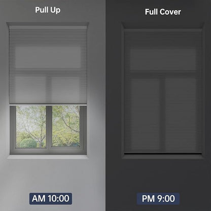 Cellular Shades Light Filtering Honeycomb Blinds for Indoor Windows, Cordless Cellular Shades 1.5 inch Cell Pleated for Bedroom Home Office, Custom Size, Half Shading Crystal White