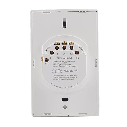 4-Way Smart Switch Wall Light Control Switch Remote Control Switch Voice Control Switch Single Circle for Home SIRI(US White)