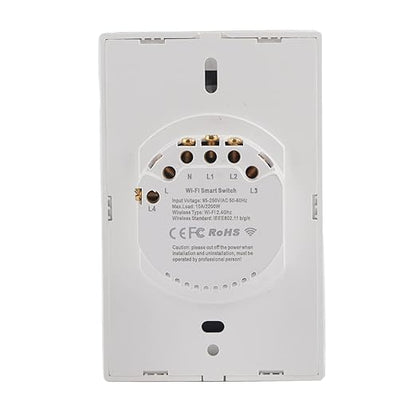 4-Way Smart Switch Wall Light Control Switch Remote Control Switch Voice Control Switch Single Circle for Home SIRI(US White)