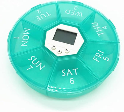 Portable Medicine Box Compartments Alarm Clock Reminder for Daily Medication Pill Dispenser for Travel Pill Organizer First Aid Box