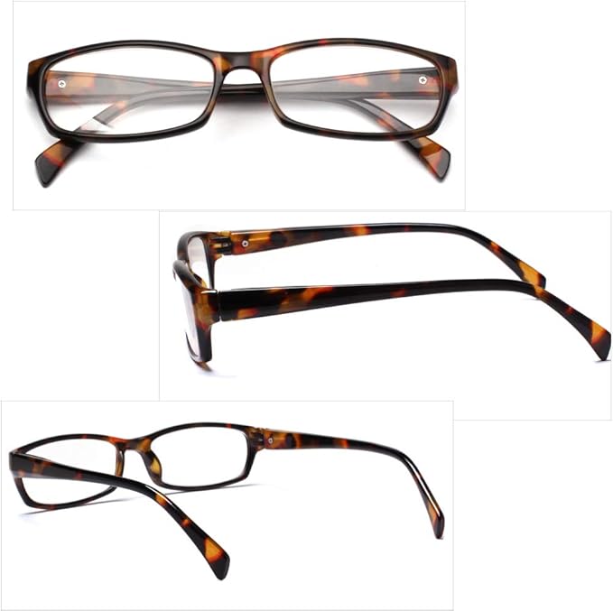 Henotin 5-Pack Reading Glasses Blue Light Blocking Anti Eyestrain Computer Reading Glasses for Women and Men Readers (5 Pack Tortoise, 1.25, Diopters)