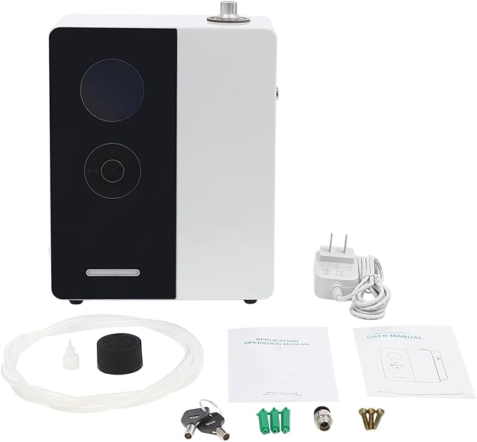 Smart Scent Air Machine Essential Oil Diffuser Scent Machine Smart Aroma Air Atomizer for Large Rooms, Hotels, spas, Offices 200ml (Black+White)