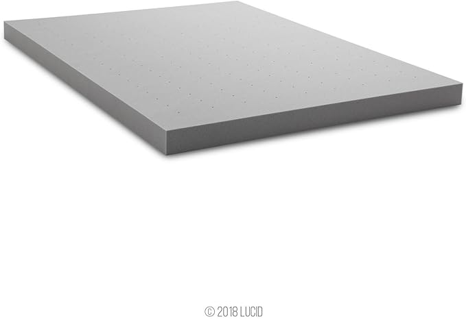 Lucid 4 Inch Bamboo Charcoal Infused Memory Foam Mattress Topper - Twin XL Size – Moisture and Odor Control - Ventilated - Ultra Plush Feel, Pressure-Relief Bed Topper – CertiPur Certified