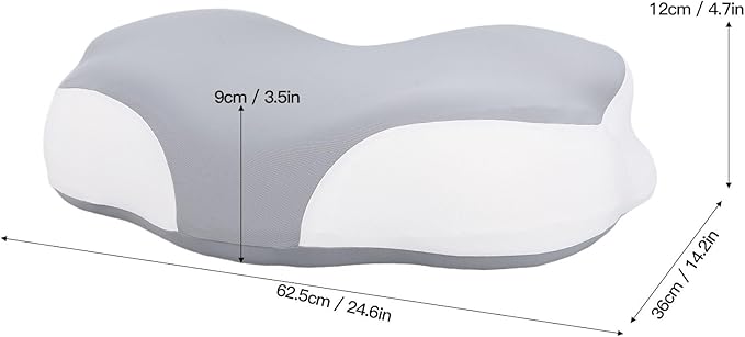 Memory Foam Pillow, 2 Height Adjustable Ergonomic Contour Slow Rebound Adults Cervical Traction Pillow with Breathable Pillowcase for Head Shoulder Back Support