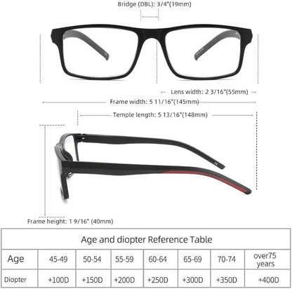 4 Pack Reading Glasses Blue Light Blocking for Men Women,Rectangular Frame Computer Readers with Spring Hinge,Reading Glasses for Men Women，Anti Eyestrain/UV Ray Eyeglasses (1.75x)
