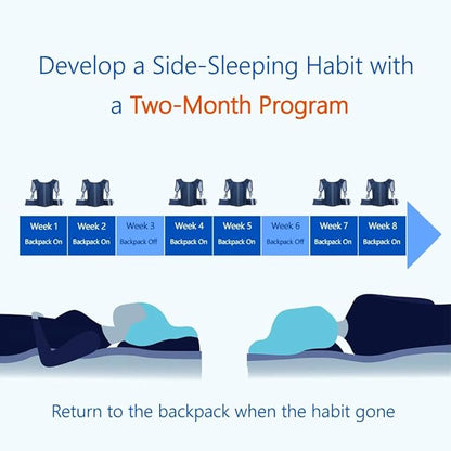 WoodyKnows Side-Sleeping Backpack, New Version with Touch Fastener Tape & Chest Strap, Sleep Position Trainer, Alleviates Snoring Caused by Throat Issues (Large)