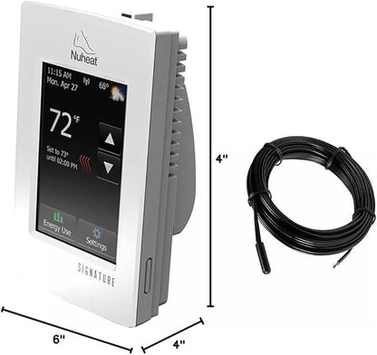 nVent NUHEAT Signature Programmable WiFi Dual-Voltage Floor Heating Thermostat with Touchscreen Interface, Compatible with Alexa, Google Assistant, and IFTTT