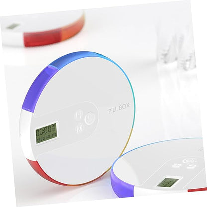NOLITOY Weekly Organizer Compartments and Alarm Reminder Portable Dispenser for Travel Day Medicine Timer for Vitamins and Medication Management