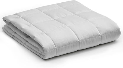 YnM Weighted Blanket — Heavy 100% Oeko-Tex Certified Cotton Material with Premium Glass Beads (Light Grey, 60''x80'' 22lbs), Suit for One Person(~210lb) Use on Queen/King Bed