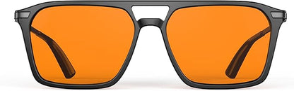 Goiteia Orange Blue Light Blocking Glasses-Retro 70s Blue Light Glasses for Men Women, Easier Sleep and Migraine Relief