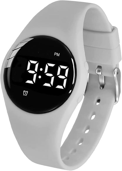 Vibrating Alarm Watch, Water Resistant Potty Training Wristband Rechargeable Medical Reminder Watch with Timer and 15 Daily Alarms (Grey)