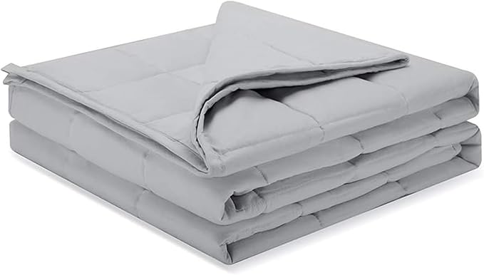 Weighted Idea Weighted Blankets for Adults (Grey,48"x72",15lbs) Breathable Twin Blanket with Premium Glass Beads Heavy Soft Throw Blanket for All-Season