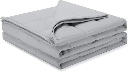 Weighted Idea Weighted Blankets for Adults (Grey,48"x72",15lbs) Breathable Twin Blanket with Premium Glass Beads Heavy Soft Throw Blanket for All-Season