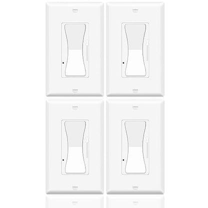 Dimmer Switches for LED Lights,Greencycle 4PK 3 Way Dimmer Switch for Dimmable 150W LED CFL Light,600W Halogen and Incandescent,15A 120V,Neutral Wire Not Required,Residential/Commercial,ETL Listed