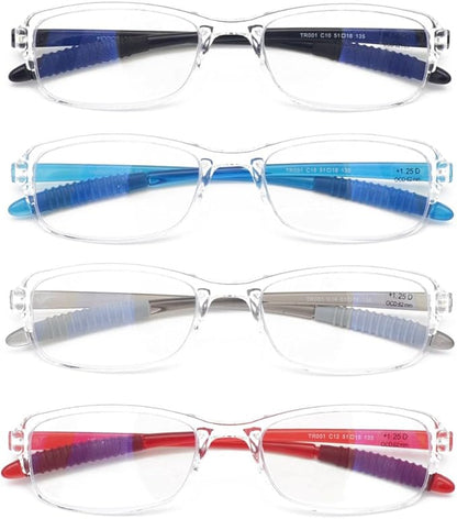 Computer Blue Light Blocking Reading Glasses(Flexible and Lightweight) UV Protection Readers Anti Eyestrain for Women Men (Clear, 2.00)
