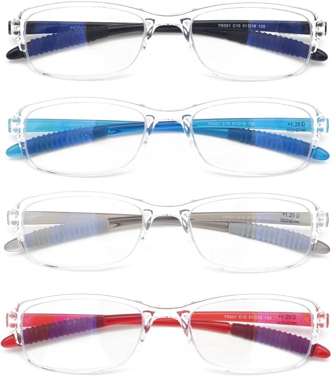Computer Blue Light Blocking Reading Glasses(Flexible and Lightweight) UV Protection Readers Anti Eyestrain for Women Men (Clear, 2.5)